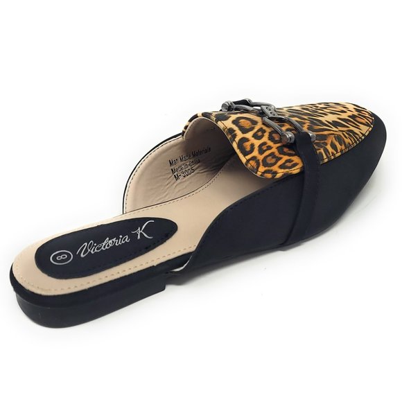 Women's Slip On Flat Slide Mules, M-3005, Camel - Picture 3 of 4